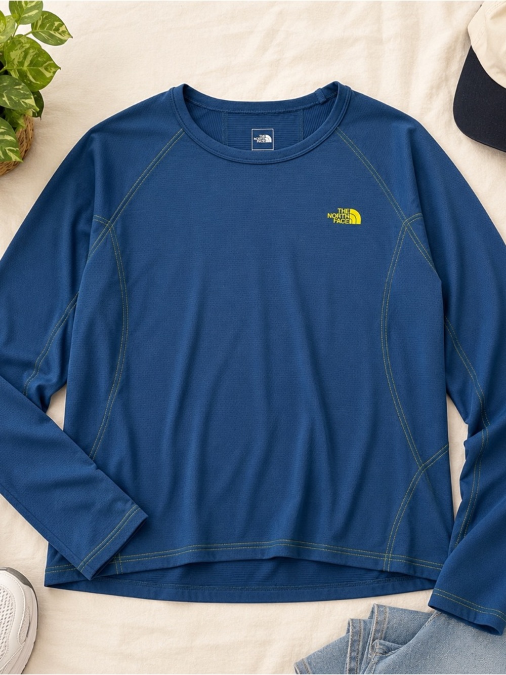 North Face FlashDry Long Sleeve Performance Shirt Men’s Large Blue Athletic Top
